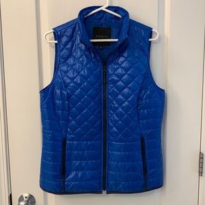 Talbots Puffy Shiny Quilt Blue Vest